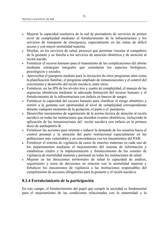 Politica Nacional De Ssr