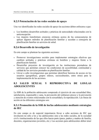 Politica Nacional De Ssr