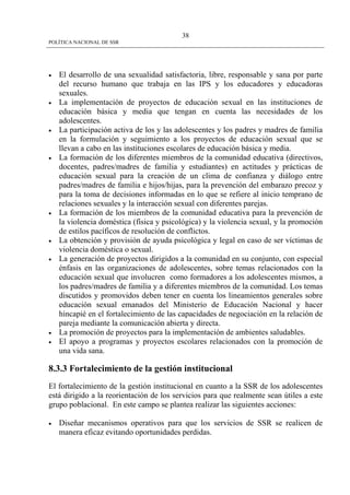 Politica Nacional De Ssr