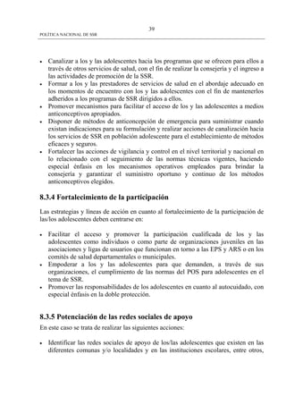 Politica Nacional De Ssr