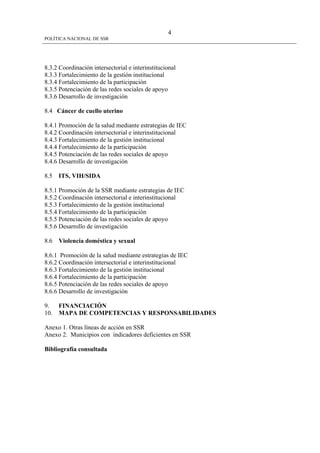 Politica Nacional De Ssr