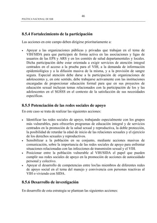 Politica Nacional De Ssr