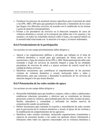 Politica Nacional De Ssr