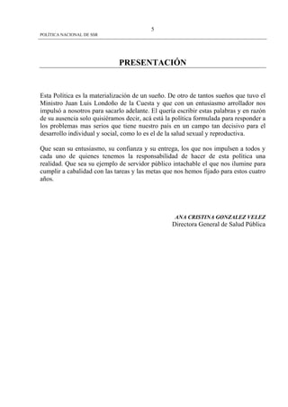 Politica Nacional De Ssr