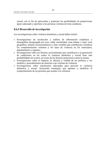 Politica Nacional De Ssr