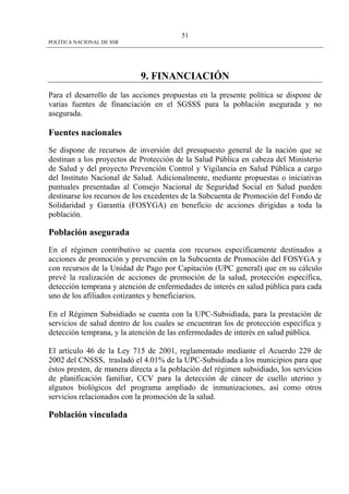 Politica Nacional De Ssr