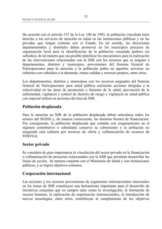 Politica Nacional De Ssr