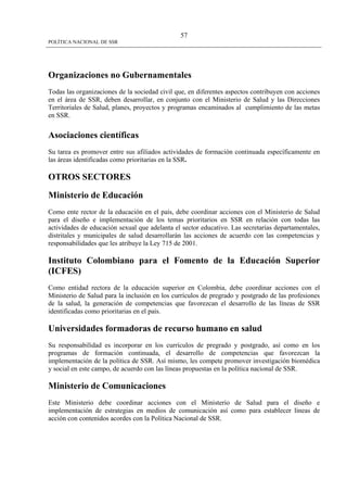 Politica Nacional De Ssr