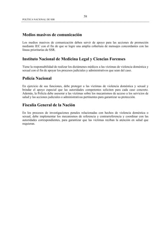 Politica Nacional De Ssr