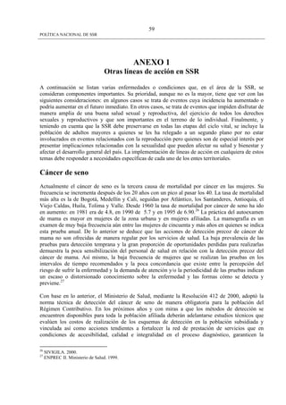 Politica Nacional De Ssr