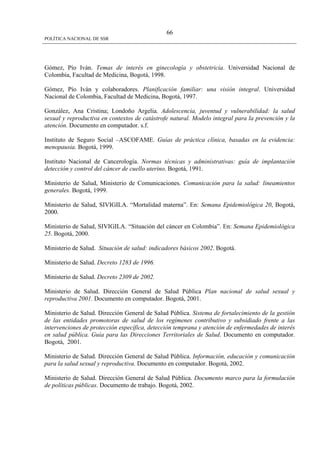 Politica Nacional De Ssr