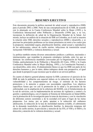 Politica Nacional De Ssr