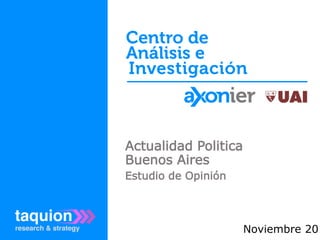 Actualidad Politica
Buenos Aires
Estudio de Opinión
Noviembre 201
 