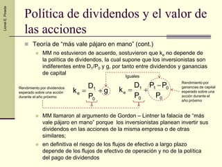 Lionel E. Pineda


                      Política de dividendos y el valor de
                      las acciones
         ...
