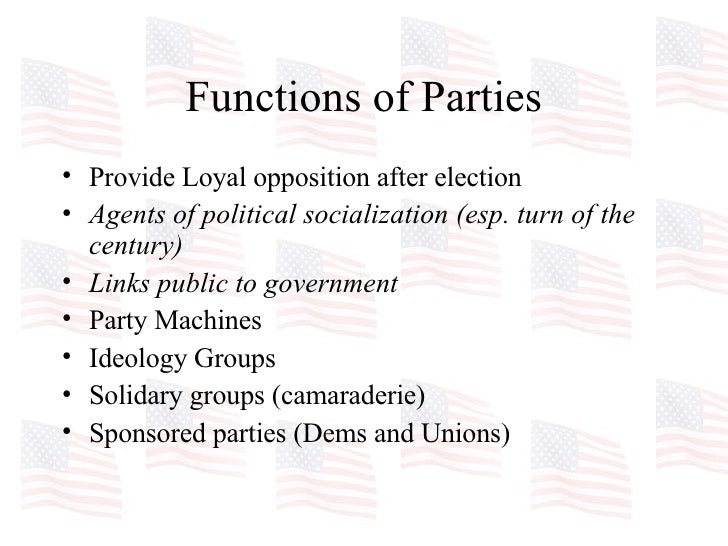 Functions Of Political Parties Chart