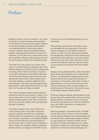 Strife Dialog Political Party Dialogue: A Facilitator’s Guide | PDF
