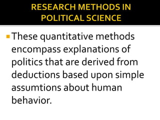 Political Science Quantitative Methods Political science | PPTX