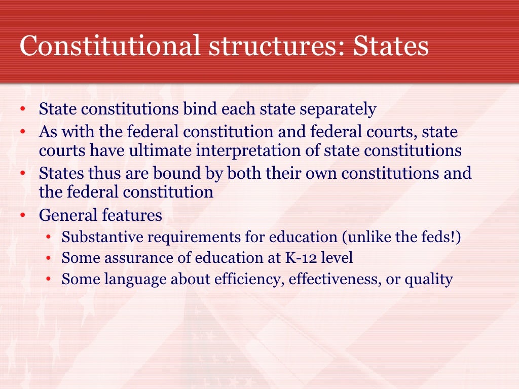 Constitutional structures States State constitutions
