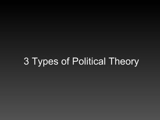 3 Types of Political Theory 