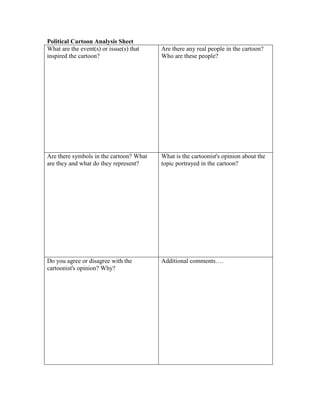 Cartoon analysis worksheet answer key