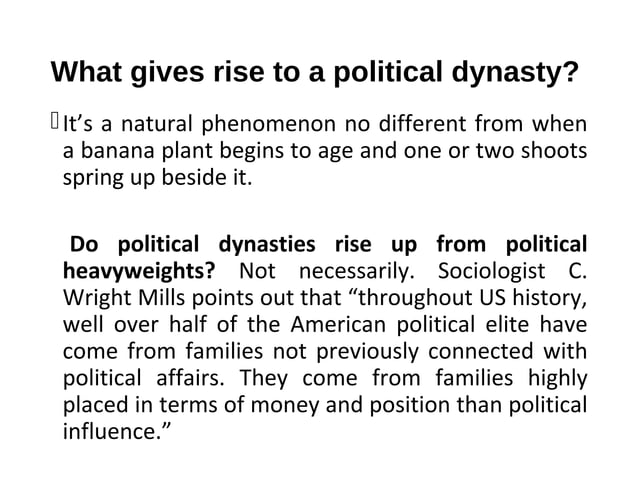 political dynasty essay introduction