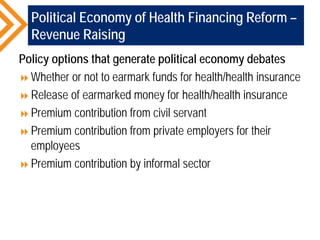 Political economy of healthcare financing reforms | PDF