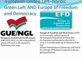 Left Group Political groups of eu | PPTX