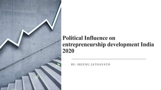 Political Influence on
entrepreneurship development India
2020
BY: SREENU JATHAVATH
 