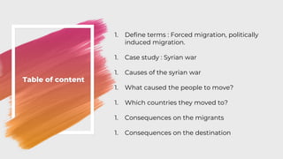 Syrian Definition Politically induced migration syrian war | PPTX