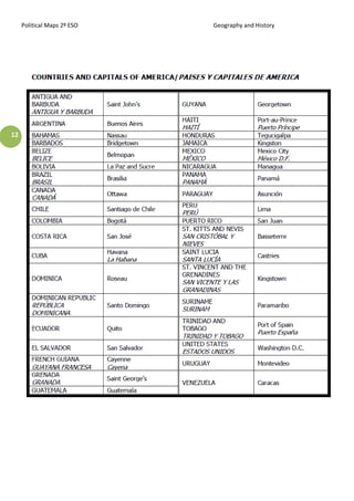 Political Maps 2º ESO Geography and History
12
 