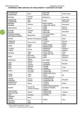 Political Maps 2º ESO Geography and History
9
 