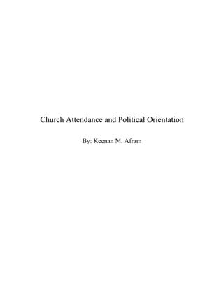 Church Attendance and Political Orientation
By: Keenan M. Afram
 