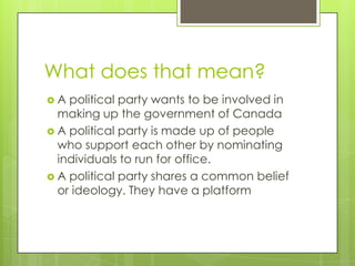 Canadian Political parties | PPTX