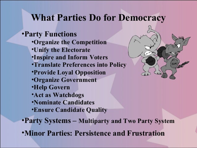 What are some functions of political parties?