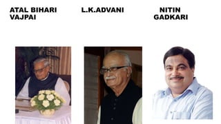 ATAL BIHARI L.K.ADVANI NITIN
VAJPAI GADKARI
 