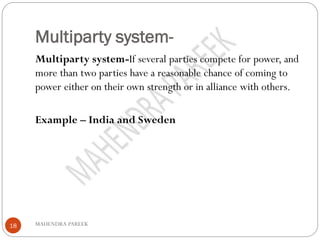 Multi Party System Example Political parties | PDF