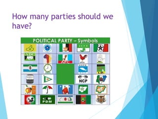 How many parties should we
have?
 