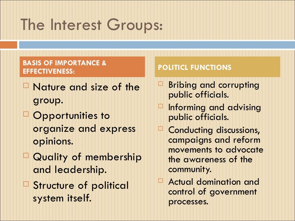 Political parties and interest groups (2)