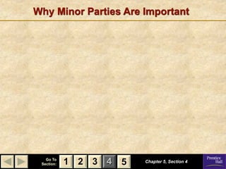 Why Minor Parties Are Important




   Go To
 Section:   1 2 3 4   5   Chapter 5, 5, Section 4
                          Chapter Section
                          4
 
