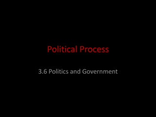 Political Process 3.6 Politics and Government 