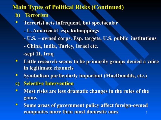 Political risk assessment | PPT