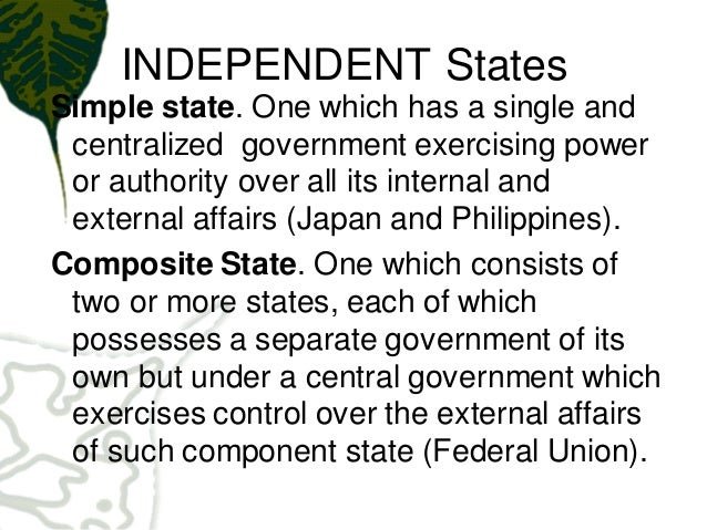 An Independent Political Entity Also Known As A State
