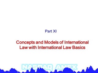 Part XI

Concepts and Models of International
 Law with International Law Basics
 