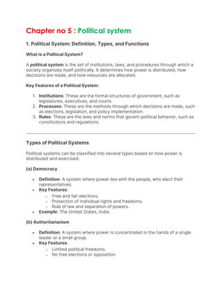 Political System Examples topic of political science which is made | PDF