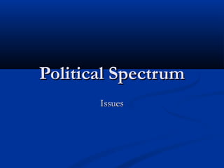 Political SpectrumPolitical Spectrum
IssuesIssues
 