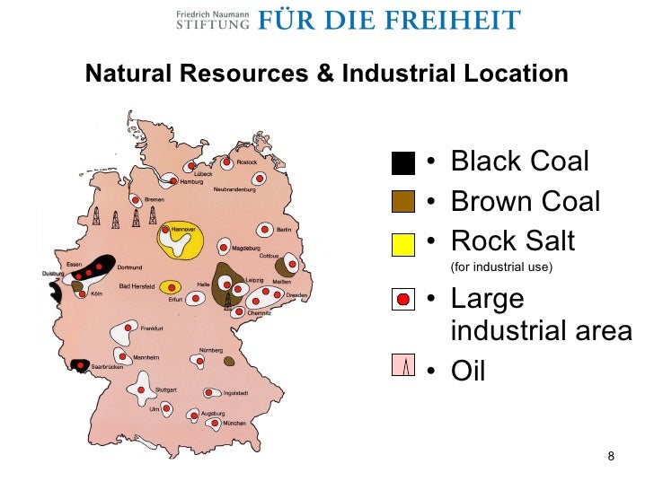 Map Of Germany S Natural Resources Map Of Germany S Natural Resources