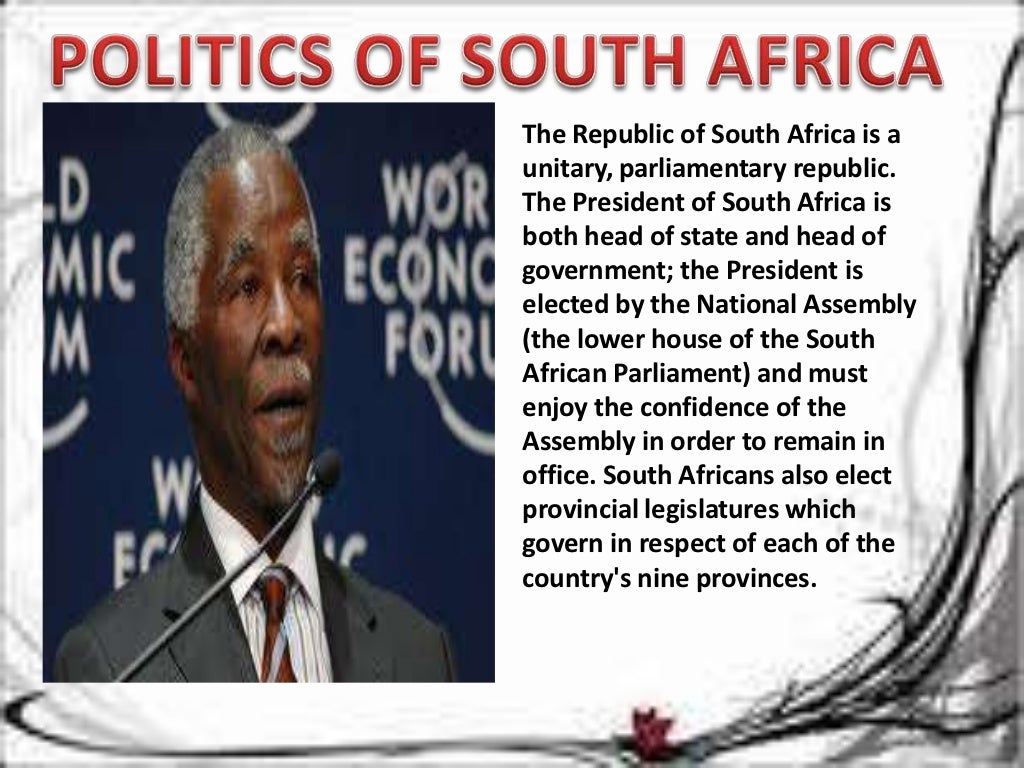 South African Political System Political system of south africa