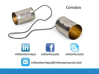 miltonhcoutomiltonhenrique miltonhcouto
miltonhenrique@mhempresarial.com
Contatos
9
 