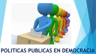 POLITICAS PUBLICAS EN DEMOCRACIA
 