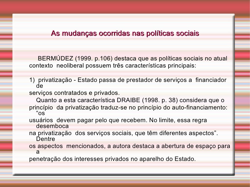 Politicas Sociais No Atual Contexto Politicas Sociais No Atual Contexto